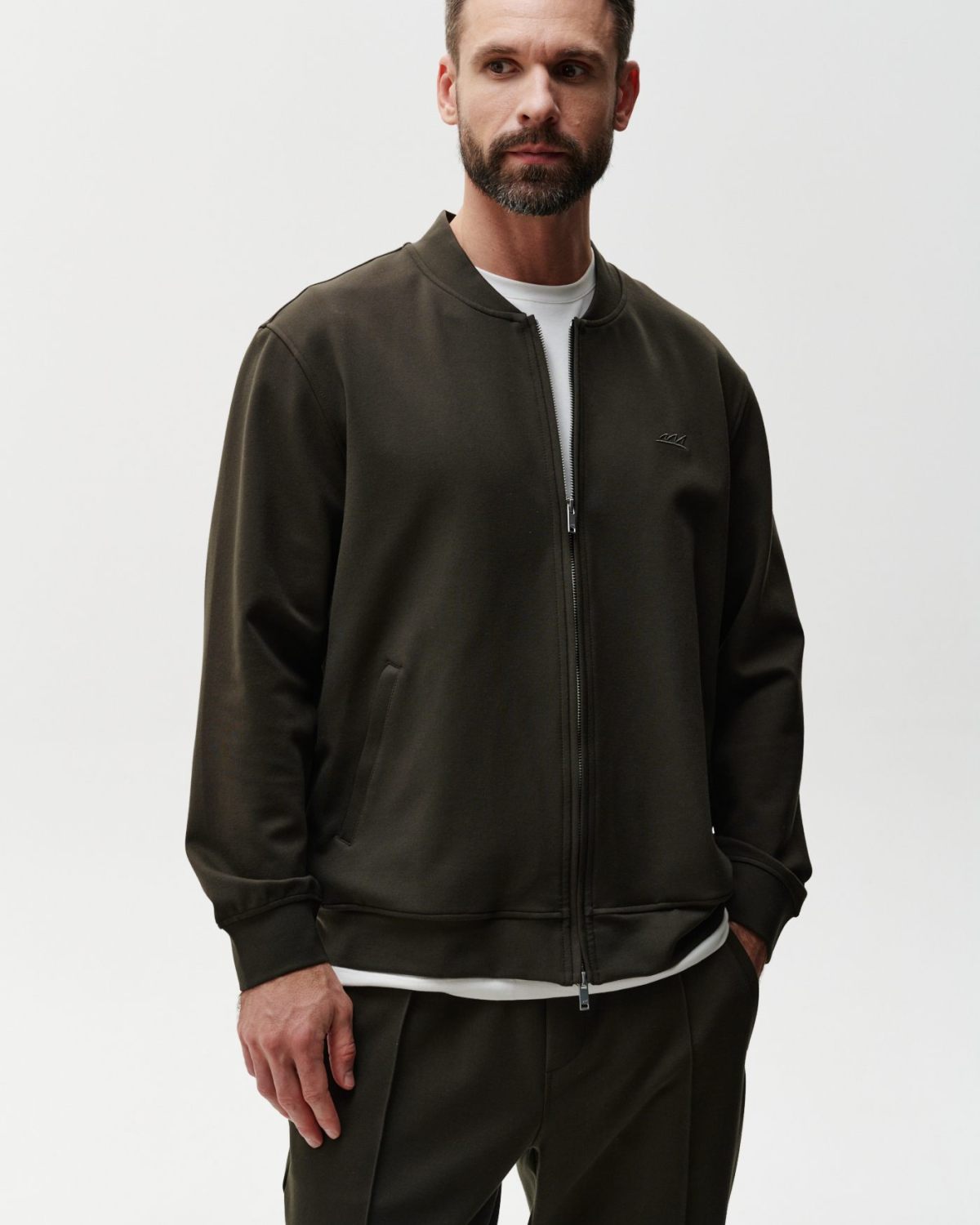 Джемпер на молнии Classic Nikasport, 3M5CL31E1-15DRK/GRN10, цвет тёмно-зеленый