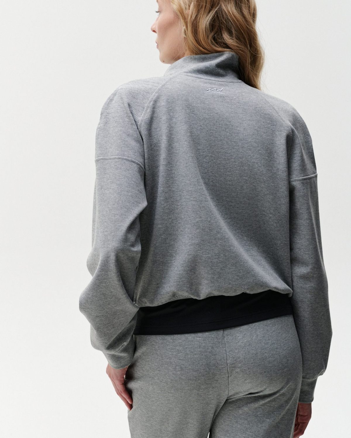 Джемпер с высоким воротом на молнии Office Core Nikasport, 2W2OC31E1-47GRY/MLG69, цвет серый меланж