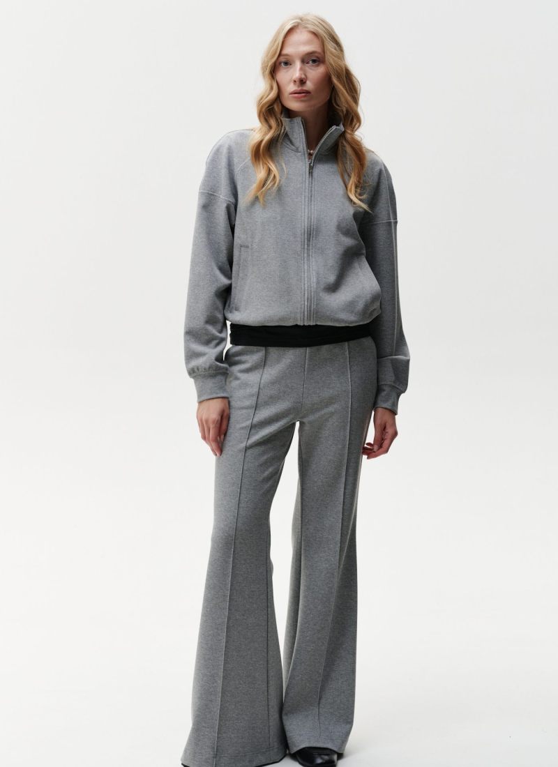 Брюки клеш со стрелками Office Core Nikasport, 2W2OC815E1-47GRY/MLG69, цвет серый меланж