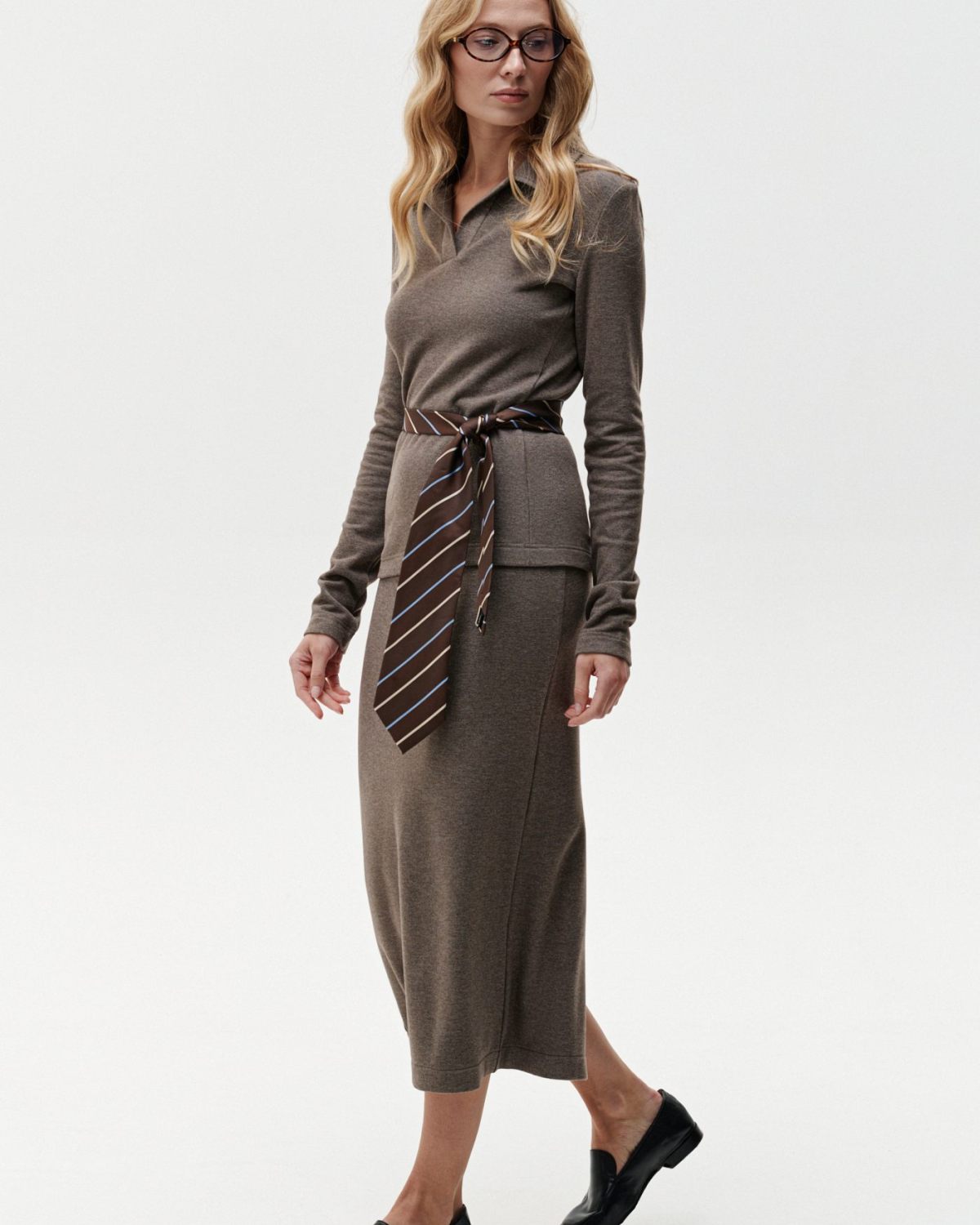 Лонгслив-поло Office Core Nikasport, 1W2OC48E1-25CAP68, цвет капучино