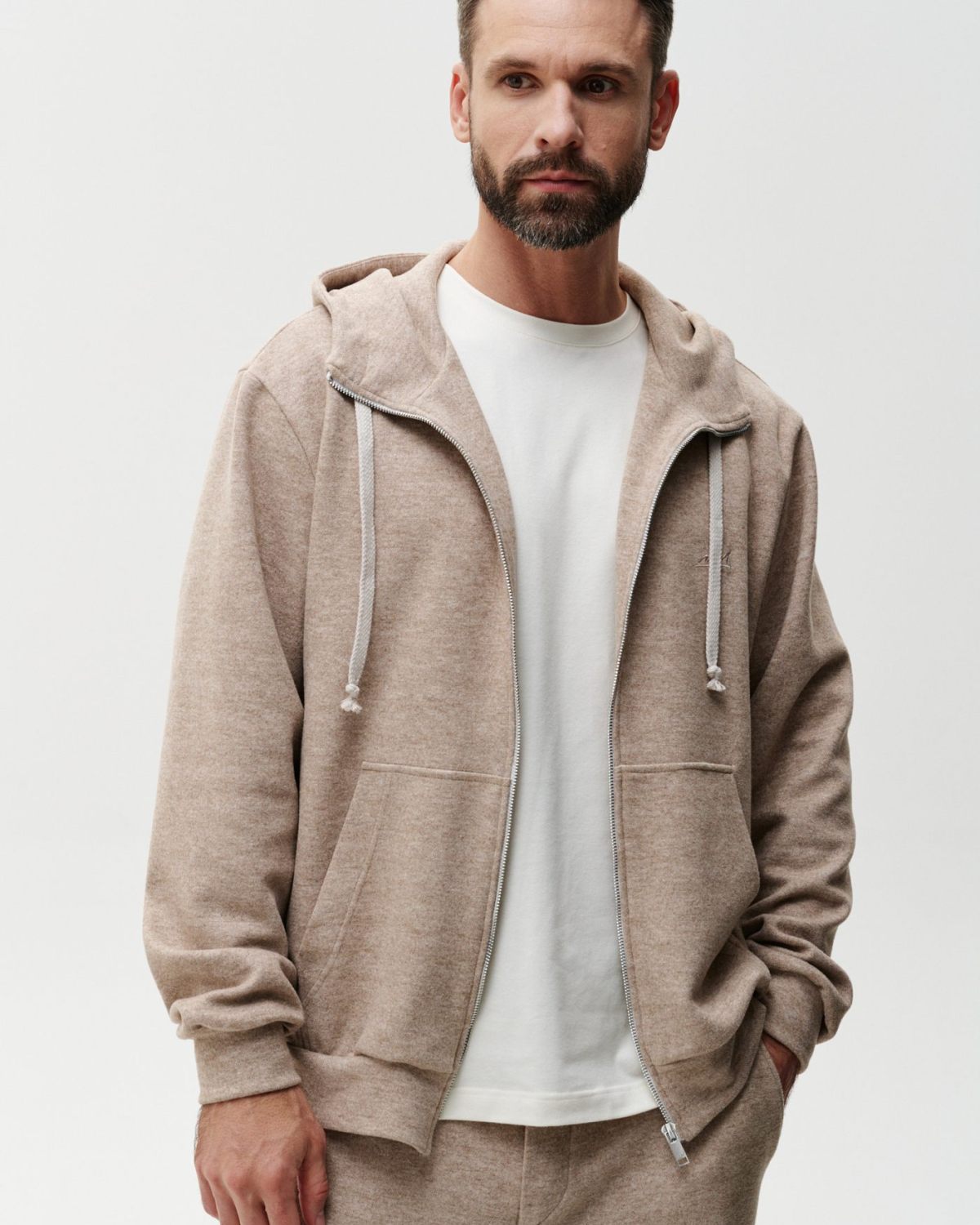 Худи на молнии Softwear Nikasport, 2M4SW34E1-25BGE/MLG12, цвет бежевый