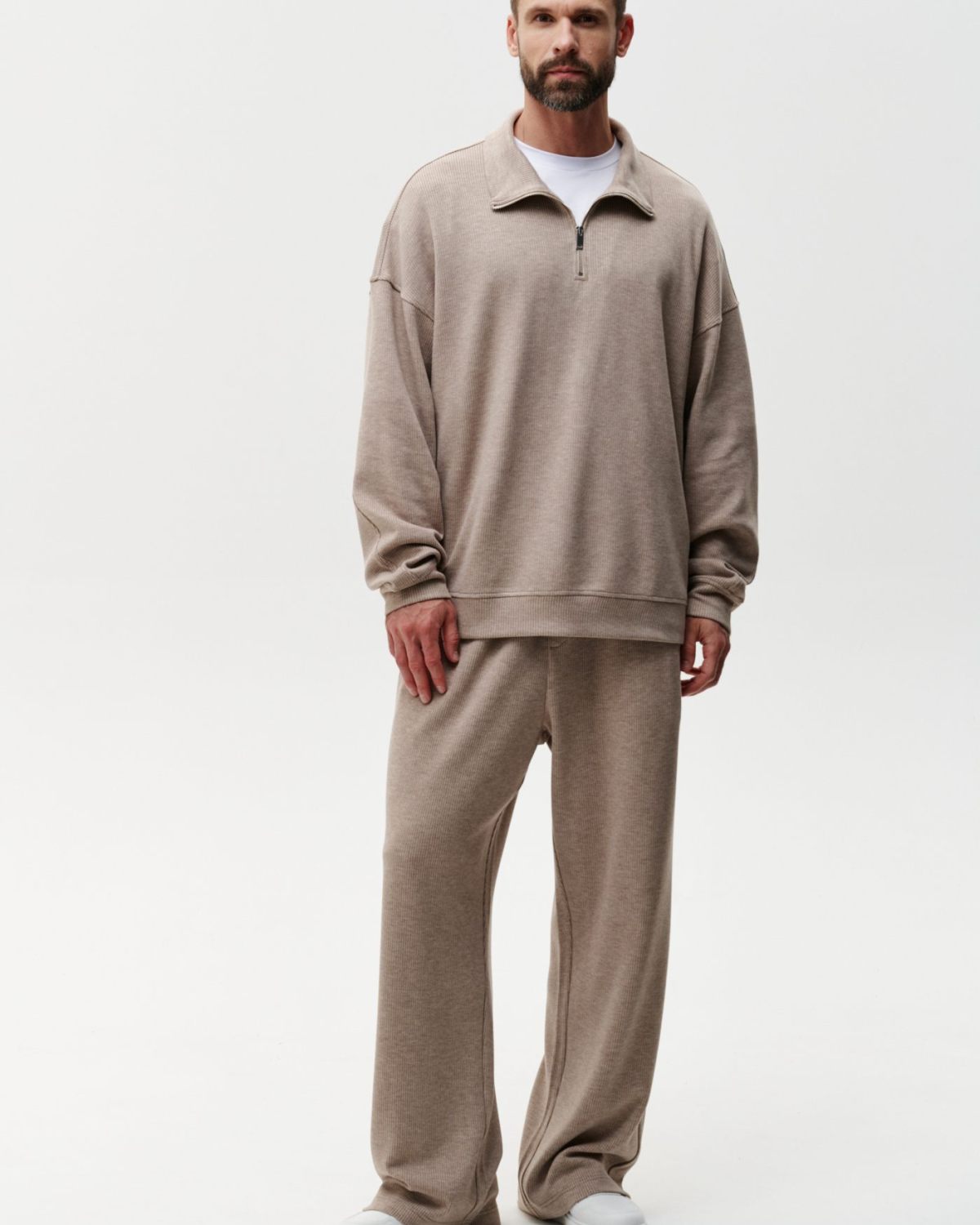 Джемпер с воротником на молнии Softwear Nikasport, 2M4SW32E1-25BGE/MLG21, цвет бежевый