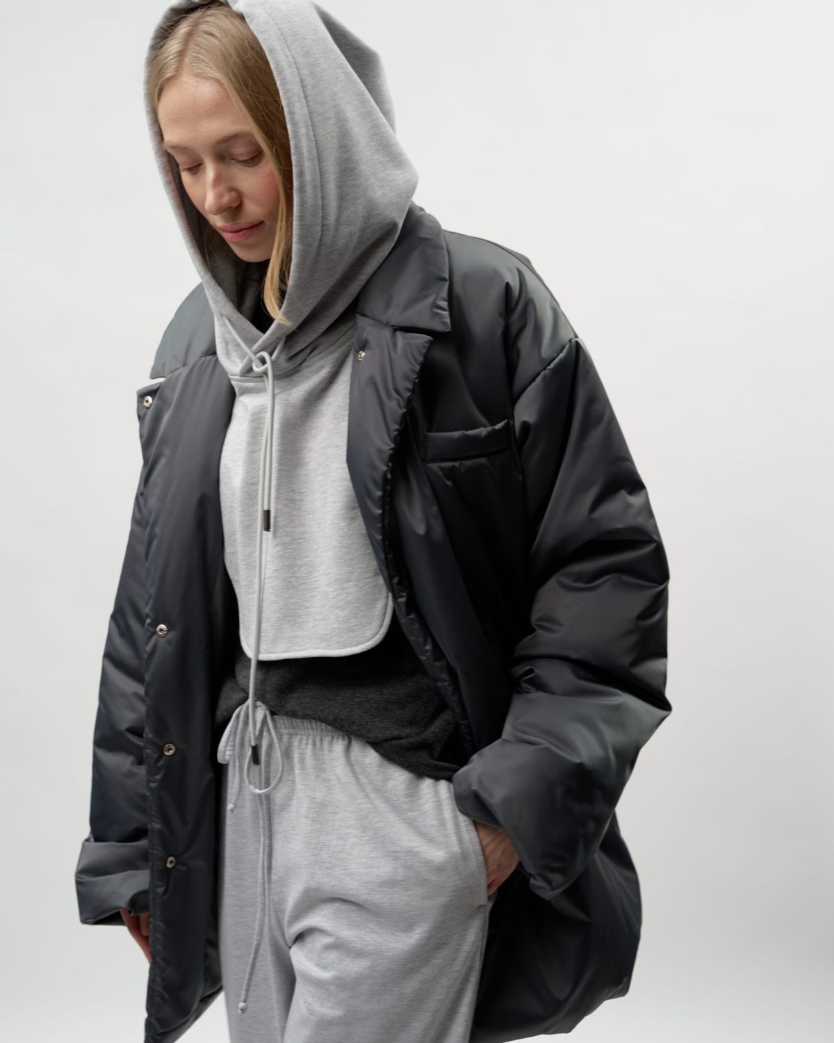 Капюшон Unisex из хлопка Classic Nikasport, U5CL141-GRY/MLG, цвет серый меланж