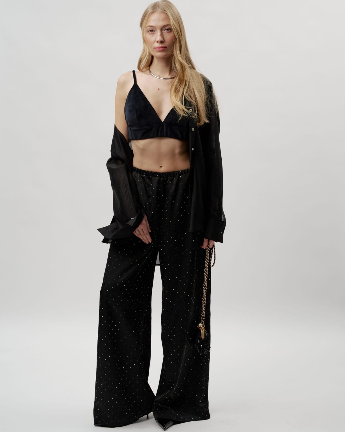 Полупрозрачная рубашка с длинным рукавом NY Nikasport, SBW2NY53W-23BLK101, цвет черный