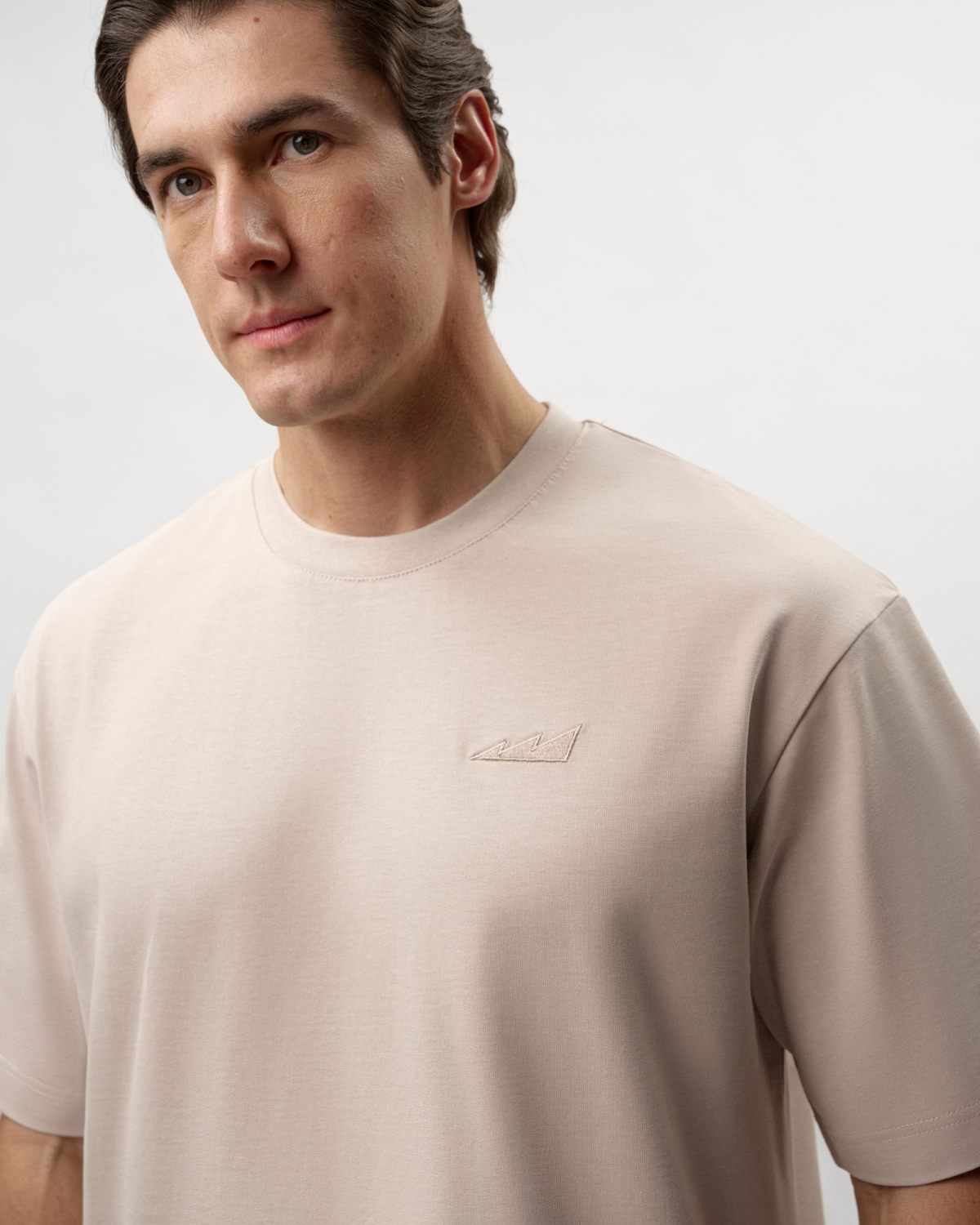 Футболка Oversize из плотного хлопка Classic Nikasport, CL12-M11-BGE, цвет бежевый