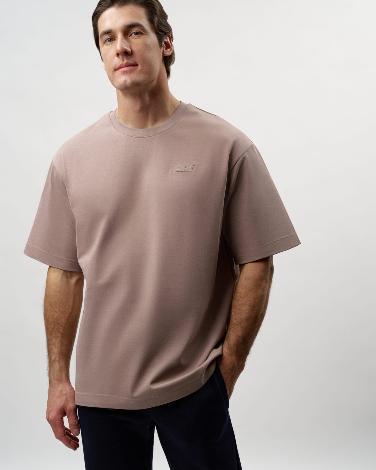 Футболка Oversize из плотного хлопка Classic Nikasport, CL12-M11-COF, цвет кофейный