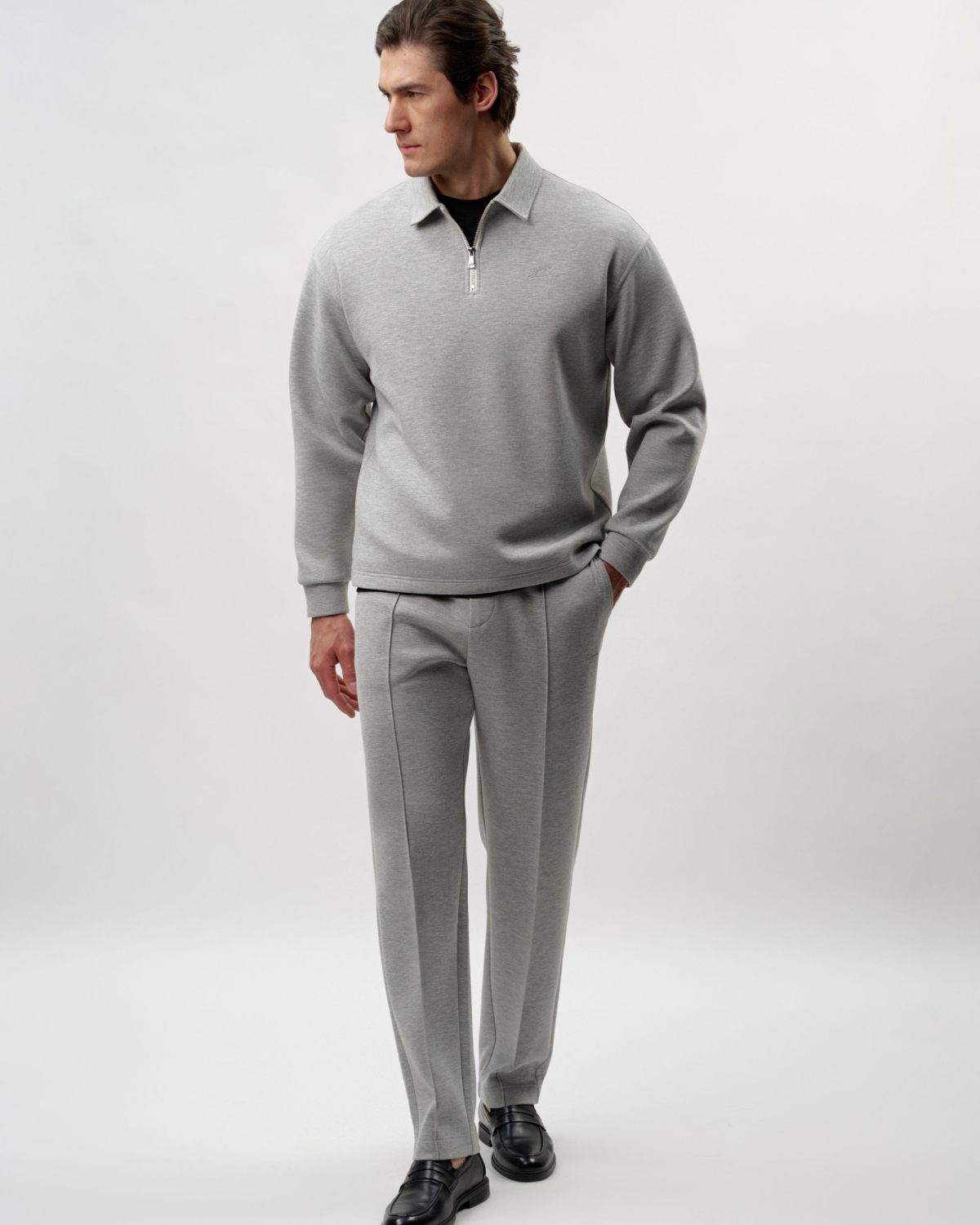 Брюки прямые со стрелками Pure Nikasport, M5CLP811-GRY/MLG, цвет серый меланж