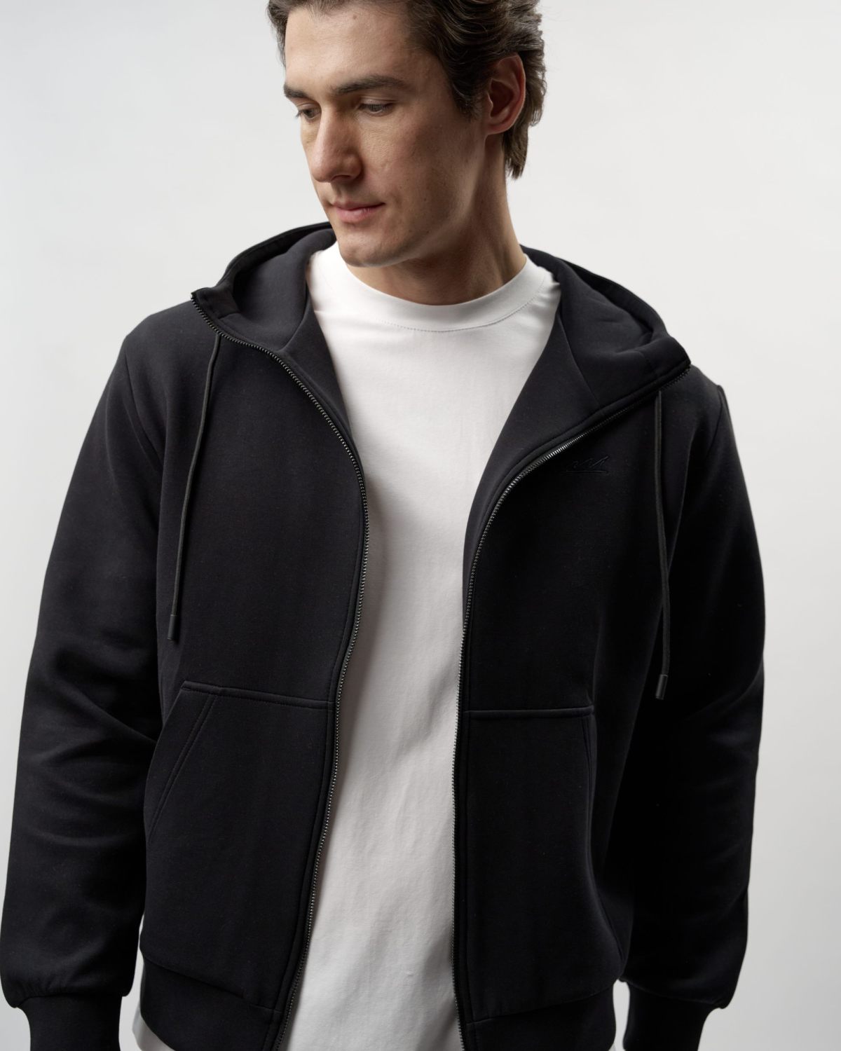 Худи на молнии Pure Nikasport, M5CLP34-BLK, цвет черный