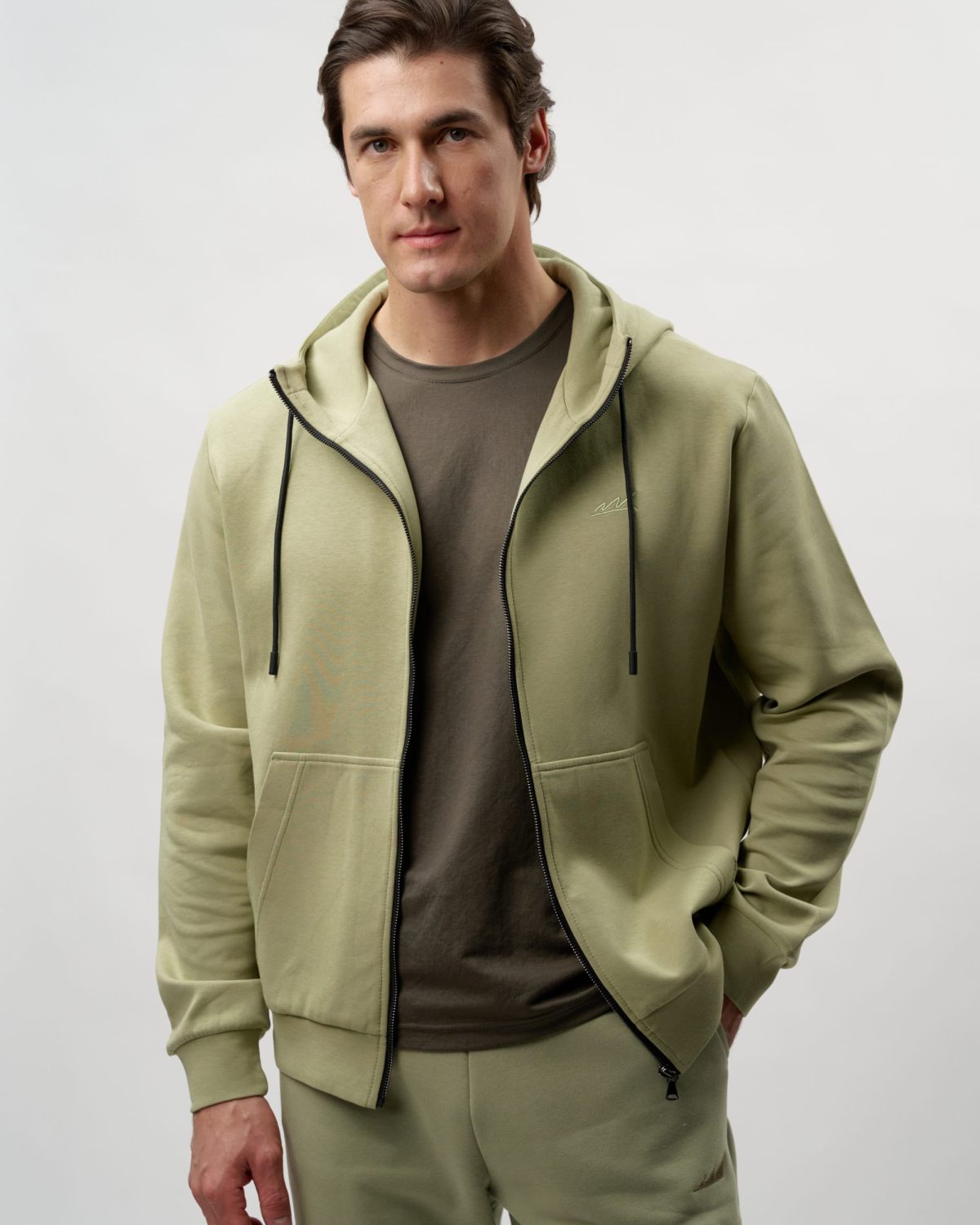 Худи на молнии Pure Nikasport, M5CLP34-OLV, цвет оливковый