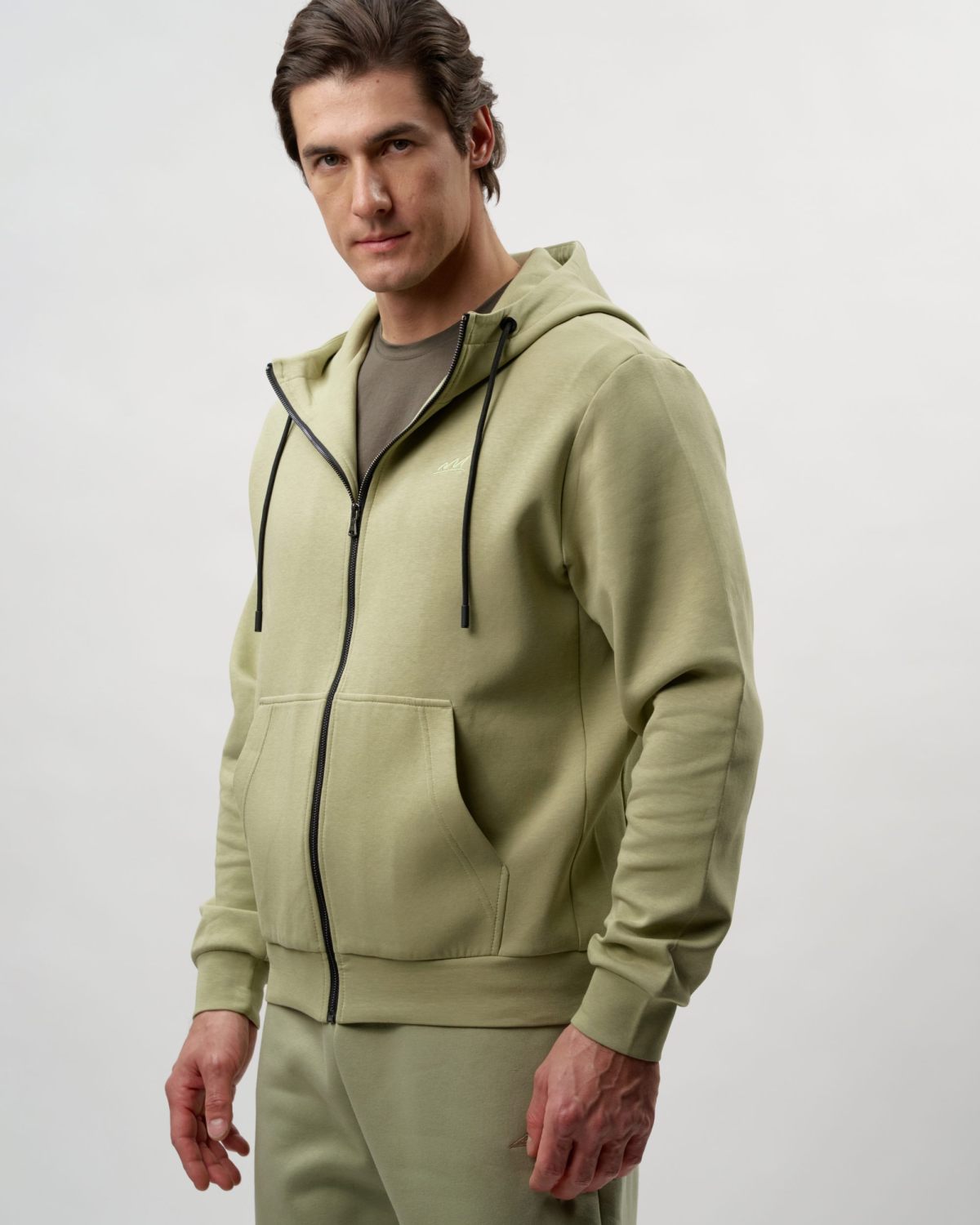 Худи на молнии Pure Nikasport, M5CLP34-OLV, цвет оливковый