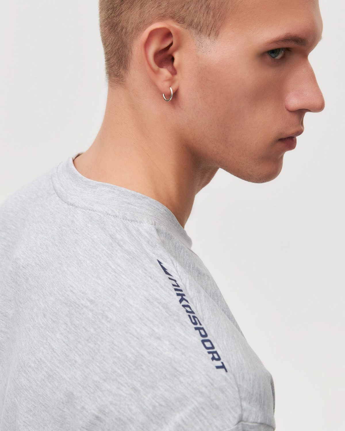 Футболка Oversize Classic Nikasport, CL12-M11-GRY/MLG, цвет серый меланж