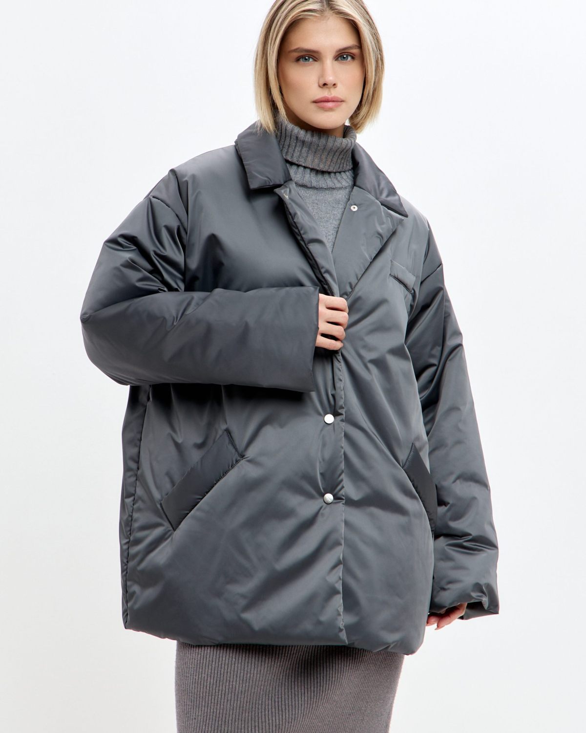 Утепленное пальто Pure Nikasport, 1W8PR110W-47GPH40, цвет графит