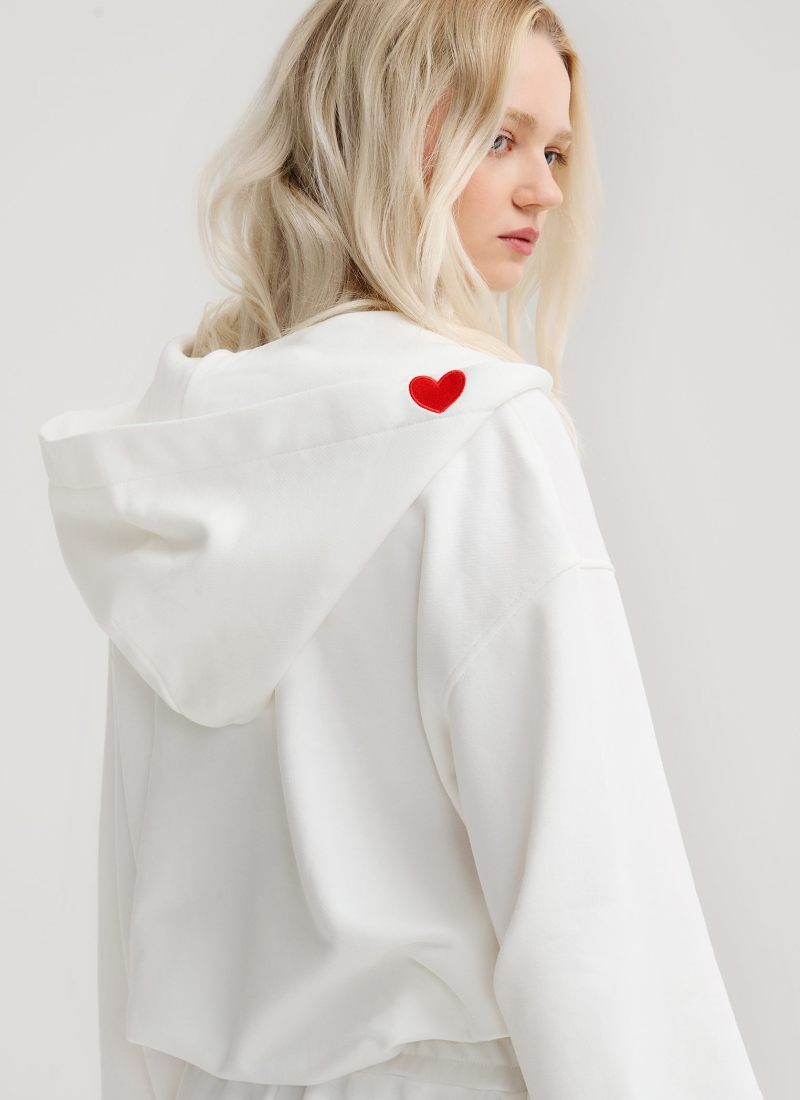 Укороченный худи на молнии Valentine Nikasport, W2VD34-ECR, цвет экрю