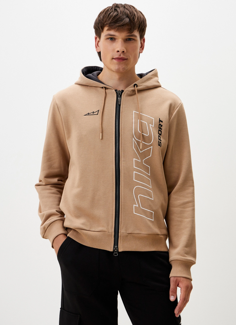 Худи на молнии Beige & Grey Nikasport, BG25-M92-BGE, цвет бежевый
