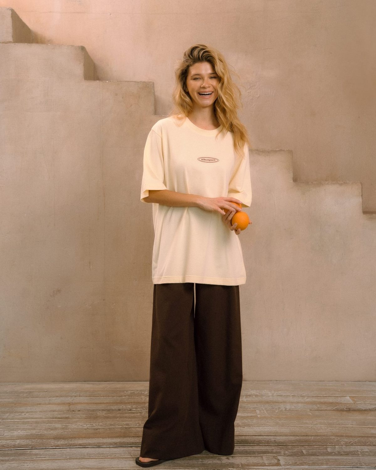 Футболка Oversize X-ray Nikasport, U2XR43-VAN, цвет ваниль