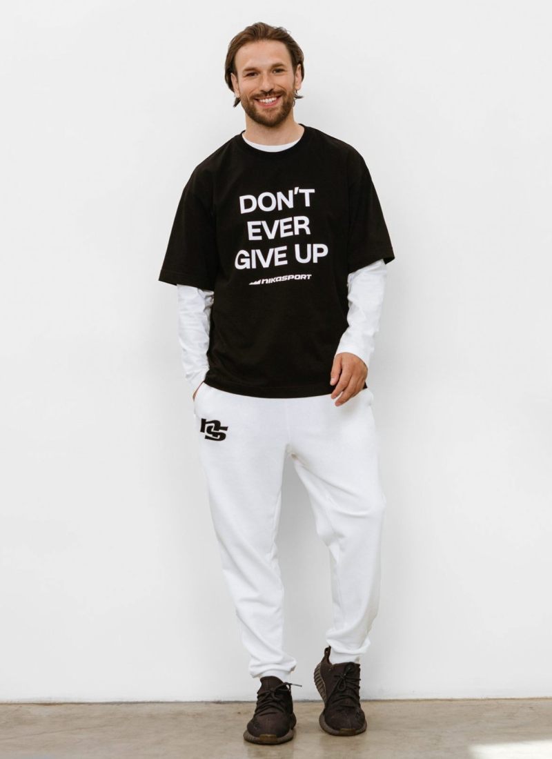 Футболка Oversize Black&White Nikasport, BW12-M42-BLK, цвет черный