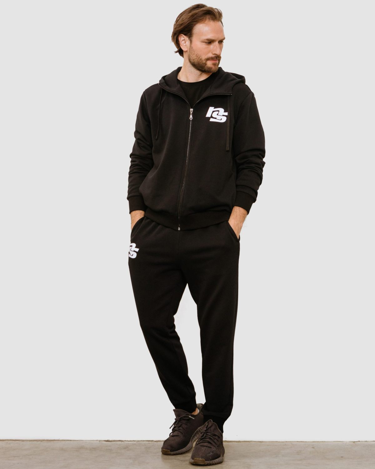 Худи на молнии Black & White Nikasport, M4BW34-BLK, цвет черный