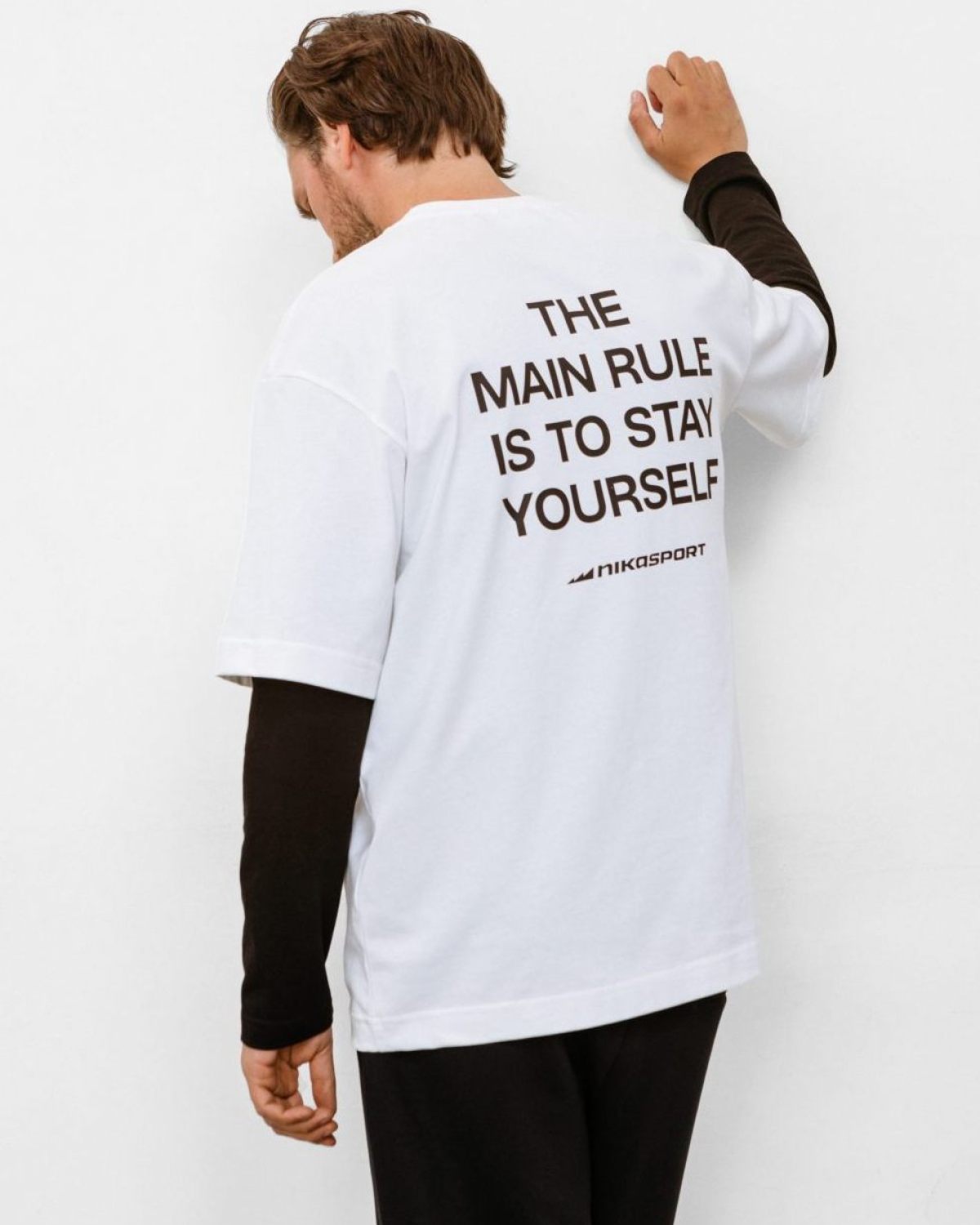 Футболка Oversize Black & White Nikasport, BW12-M62-WHT, цвет белый