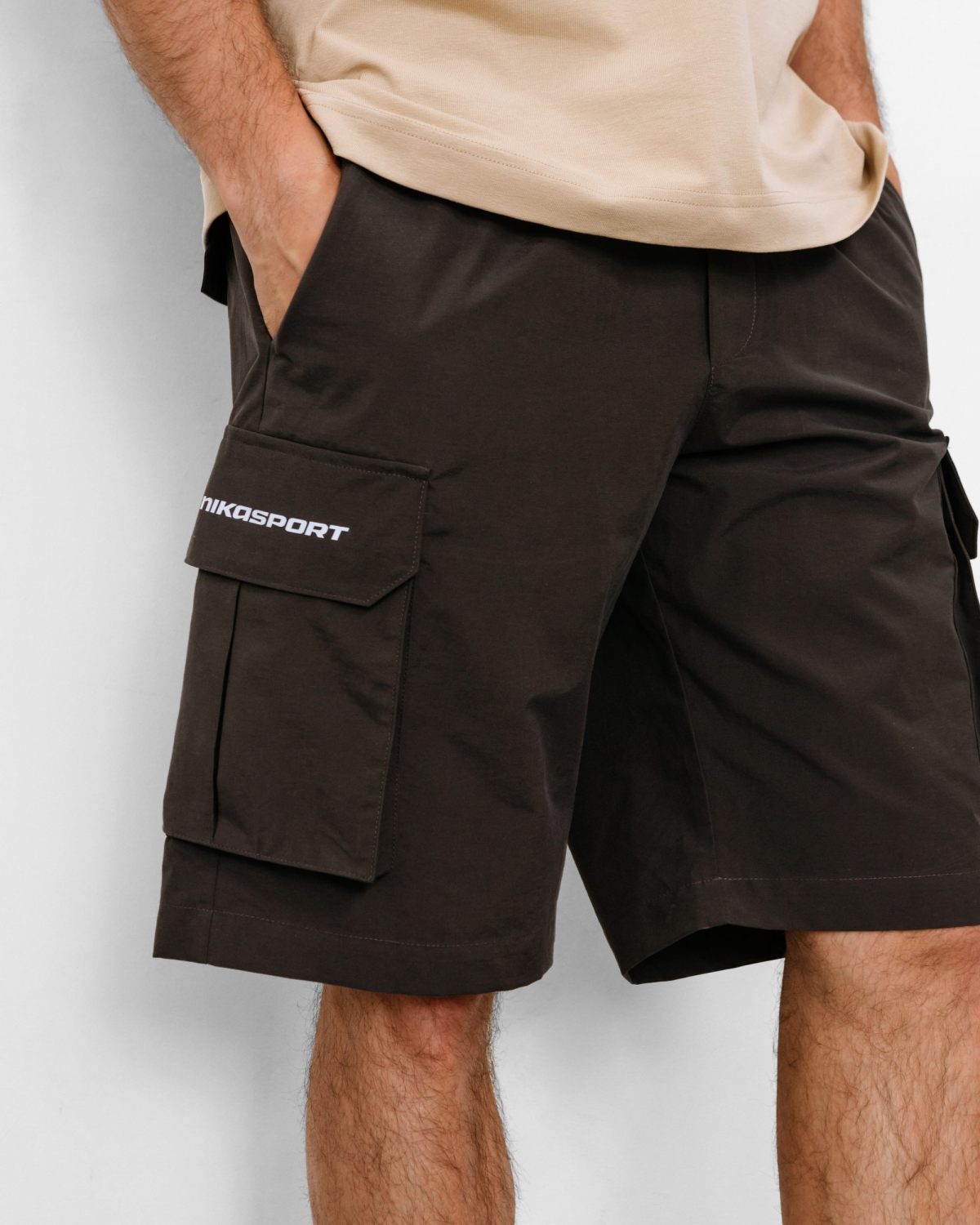 Шорты карго Oversize Beige&Grey Nikasport, BG58-M82-DRK/GRY, цвет темно-серый