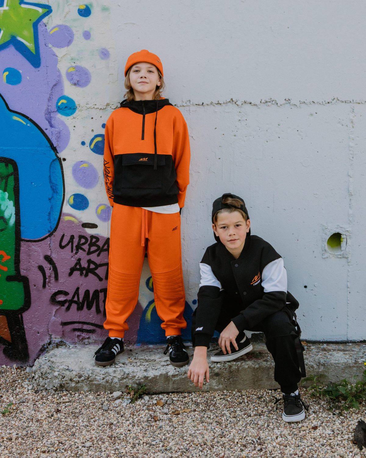 Худи на молнии с накладным карманом Smart Boys Gang Nikasport, SBG25-B-ORG/BLK, цвет оранжевый + черный