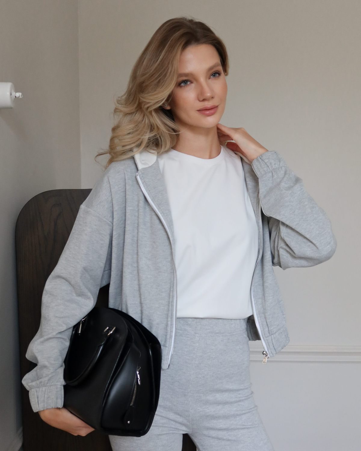 Укороченное худи на молнии Softwear Nikasport, W5HOM34-GRY/MLG, цвет серый меланж