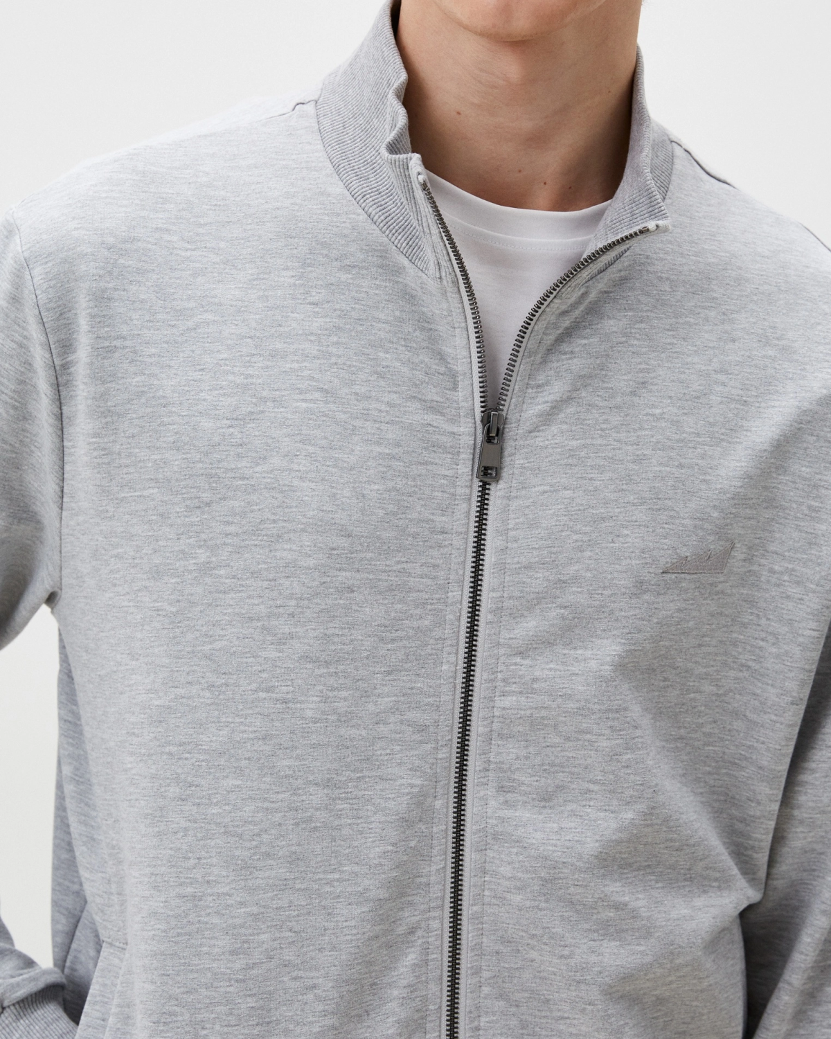 Джемпер с воротником стойкой на молнии Classic Nikasport, M5CL314-GRY/MLG, цвет серый меланж