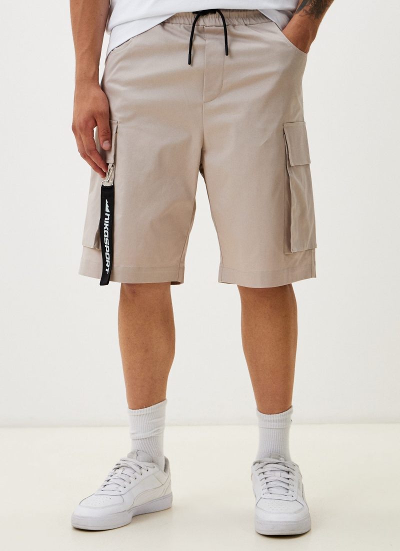 Шорты карго Oversize I’m the art Nikasport, M4ITA94-LGT/BGE, цвет светло-бежевый