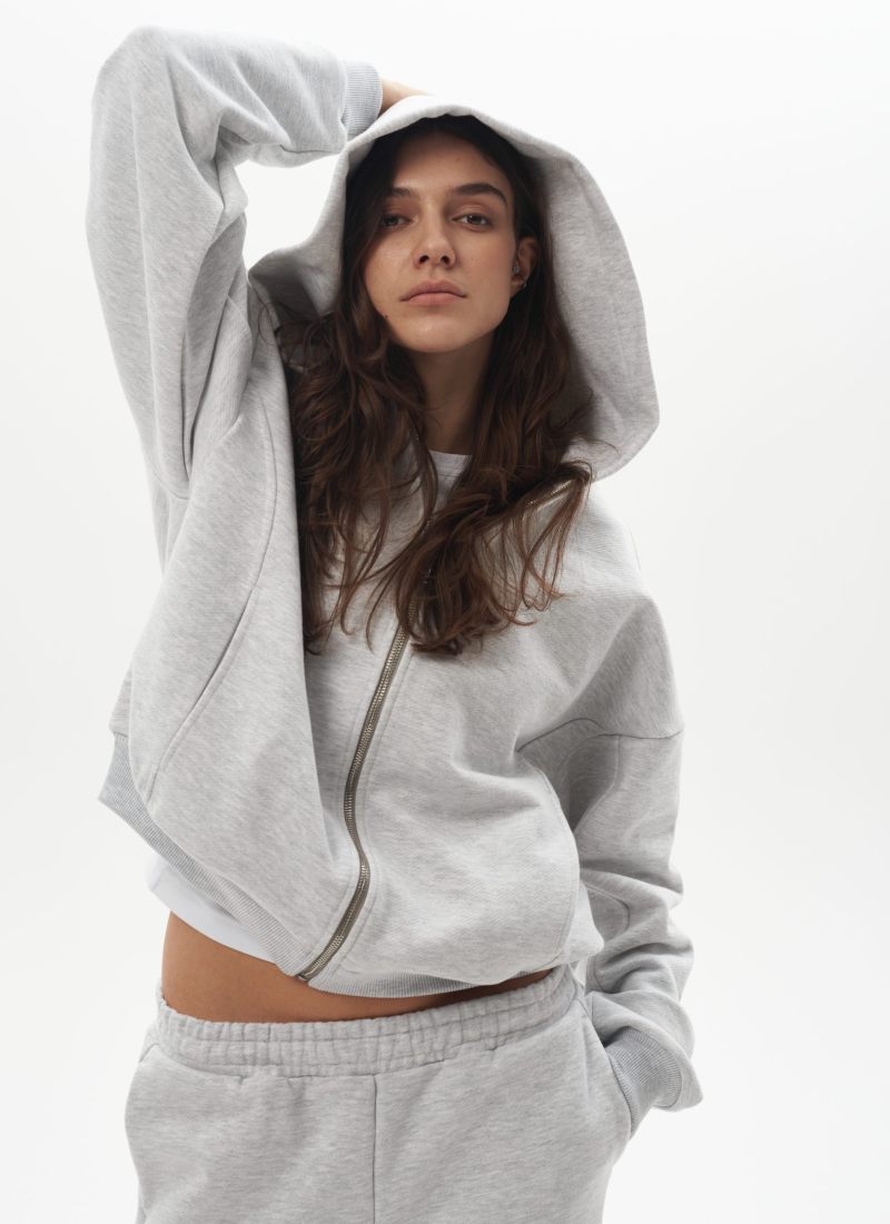 Укороченное худи на молнии Infinity Nikasport, INF25-W92-GRY, цвет серый