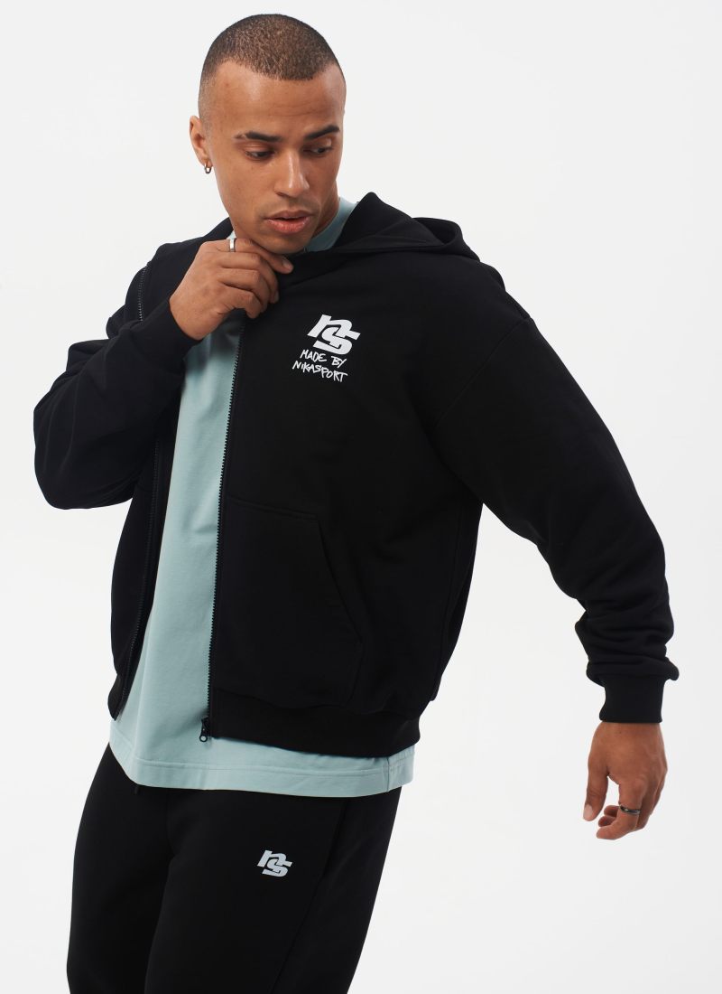 Худи на молнии I'm the Art Nikasport, M4ITA34-BLK, цвет черный