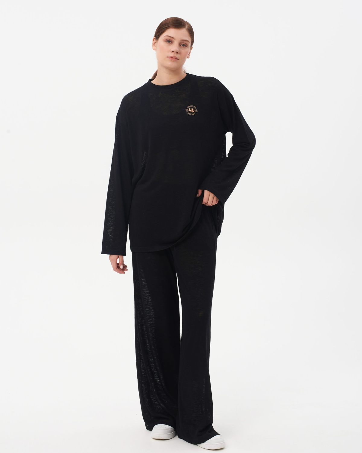 Брюки широкие прозрачные Sweet nature Nikasport, W4SN84-BLK, цвет черный