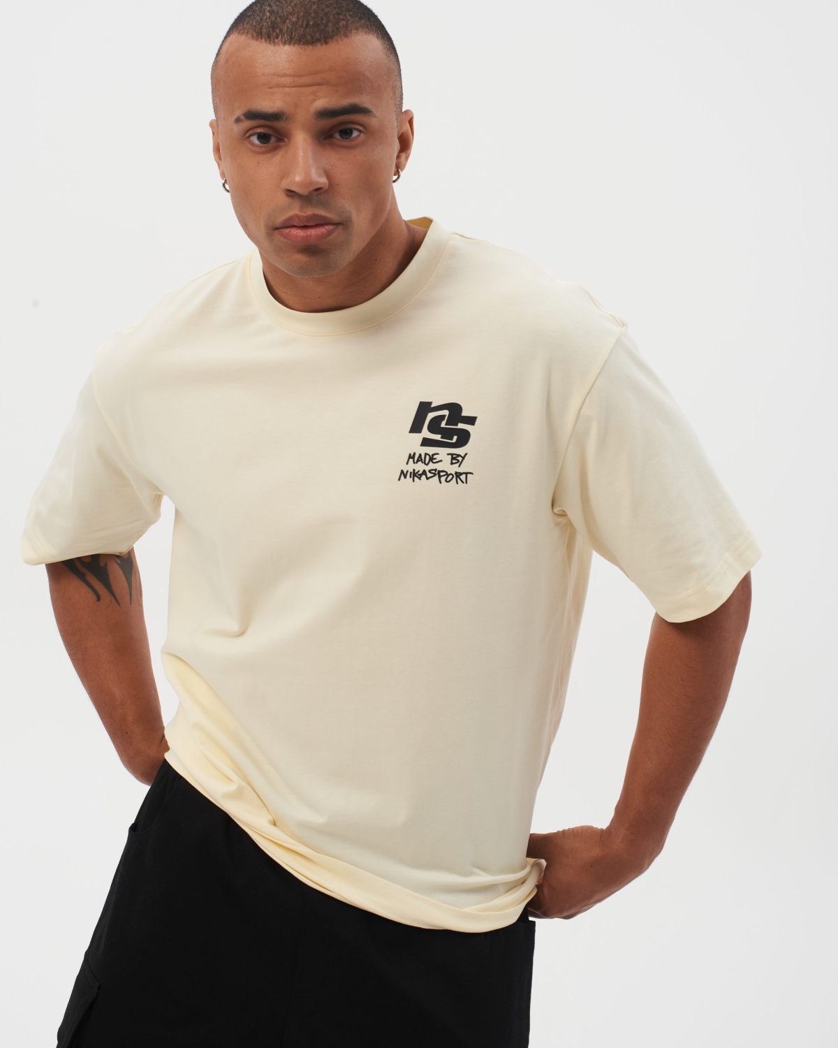 Футболка Oversize I’m the art Nikasport, M4ITA43-VAN, цвет ваниль