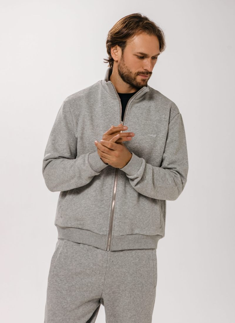 Джемпер с воротником стойкой на молнии Classic Nikasport, CL25-M11-GRY/MLG, цвет серый меланж