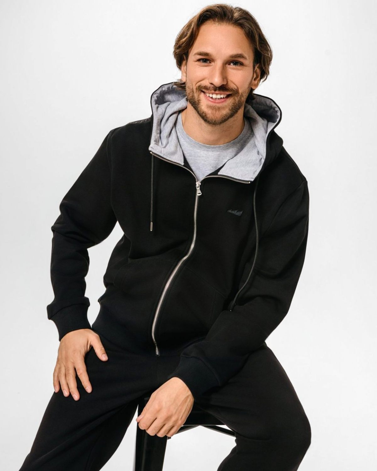 Худи на молнии Classic Nikasport, CL25-M11-BLK, цвет черный