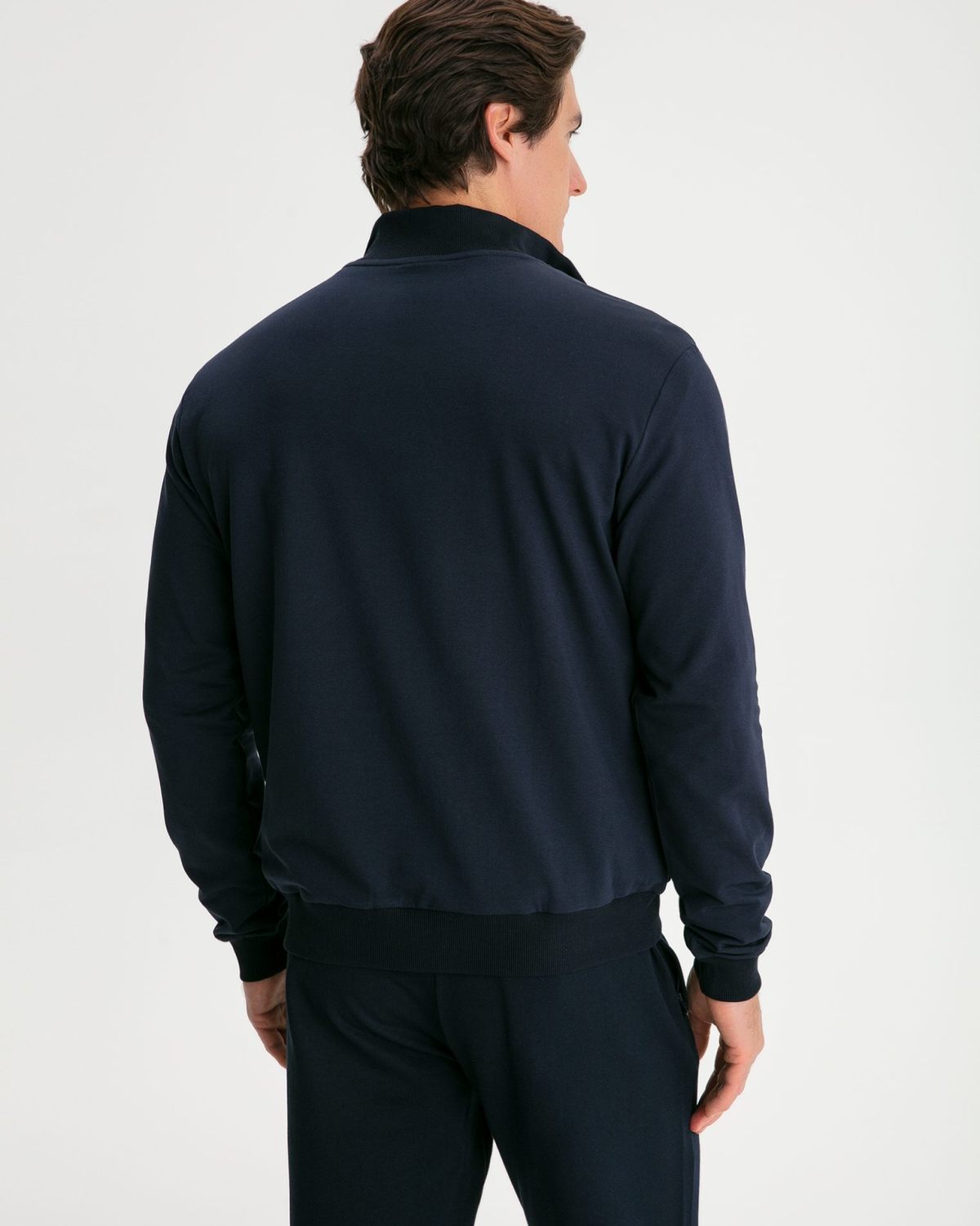 Джемпер с воротником стойкой на молнии Classic Nikasport, M5CL314-DRK/BLU, цвет темно-синий