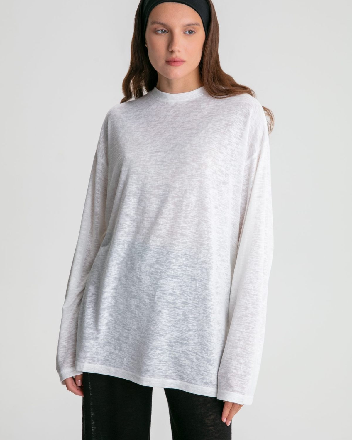 Лонгслив полупрозрачный Oversize Softwear Nikasport, W4SFW411-ECR, цвет экрю