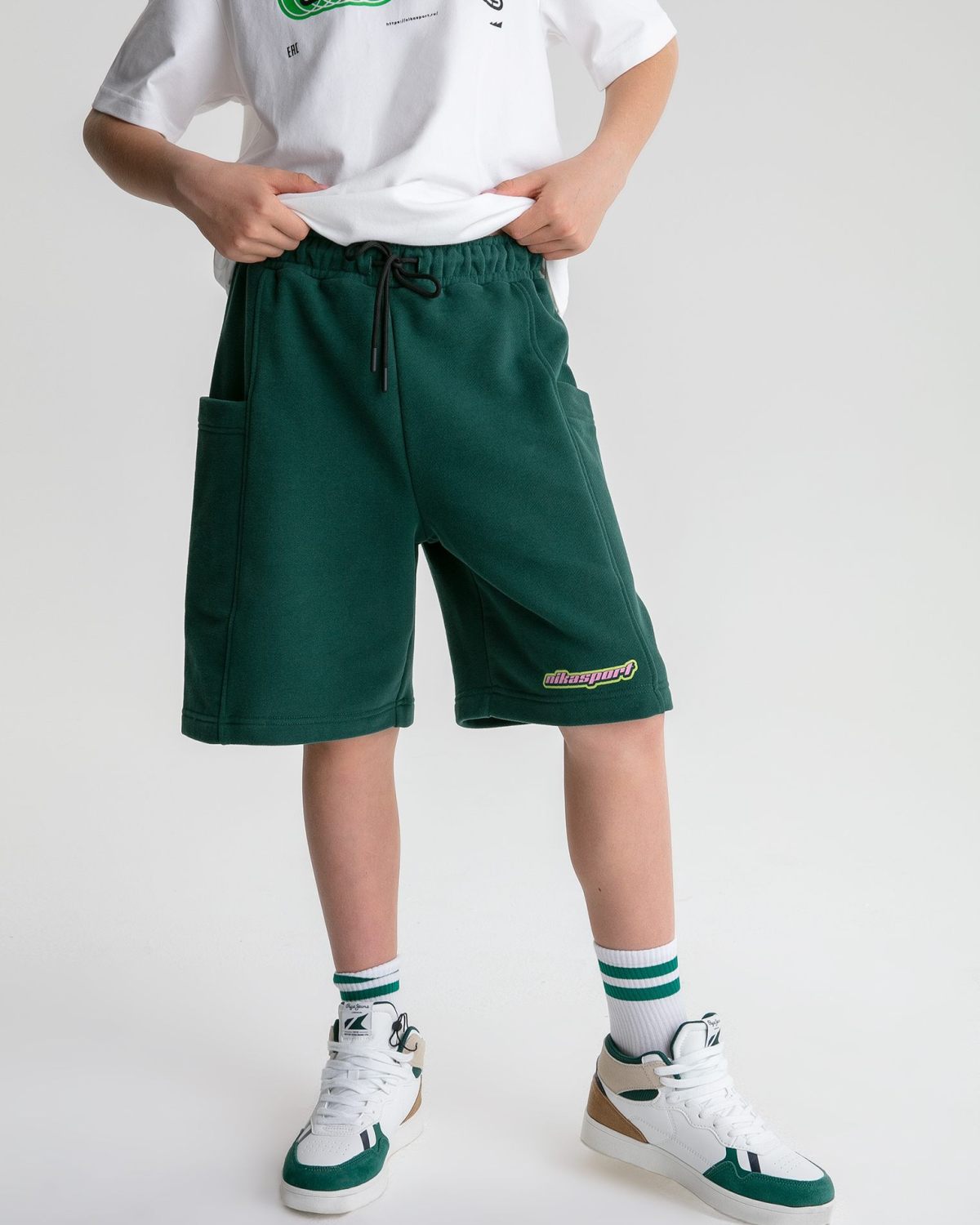 Детские шорты Loose Legendary Drop Nikasport, B7LD91-DRK/GRN, цвет зеленый