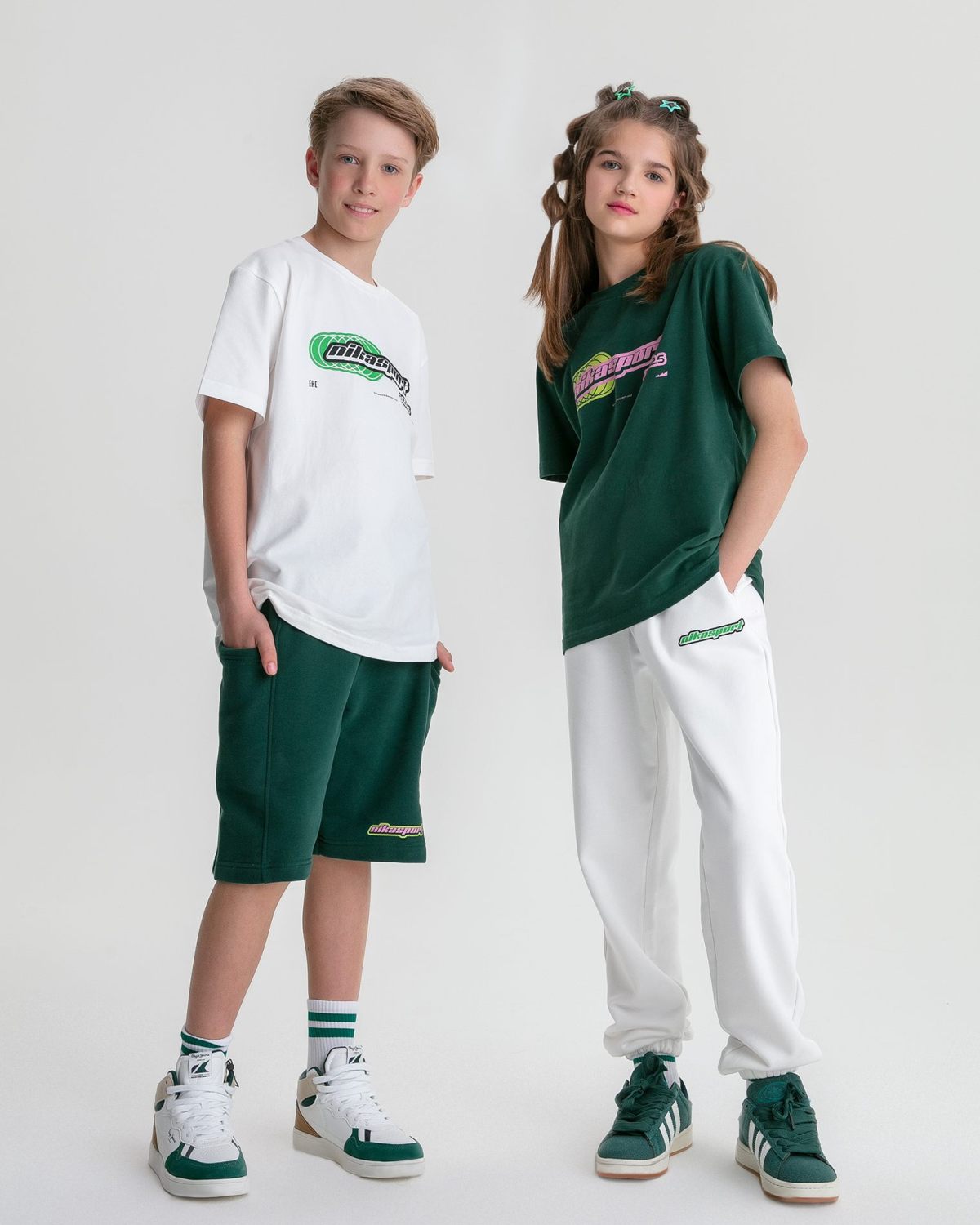 Детская футболка Oversize Legendary Drop Nikasport, U7LD43-DRK/GRN, цвет зеленый