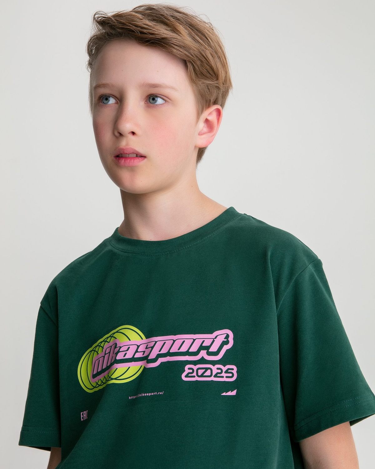 Детская футболка Oversize Legendary Drop Nikasport, U7LD43-DRK/GRN, цвет зеленый