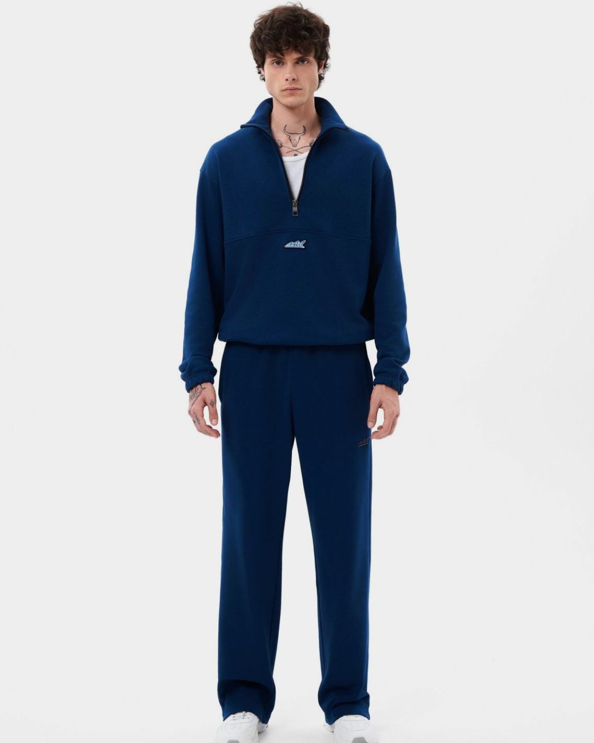 Джемпер с воротником стойкой на молнии Indigo Nikasport, M3IND32-DRK/BLU, цвет темно-синий