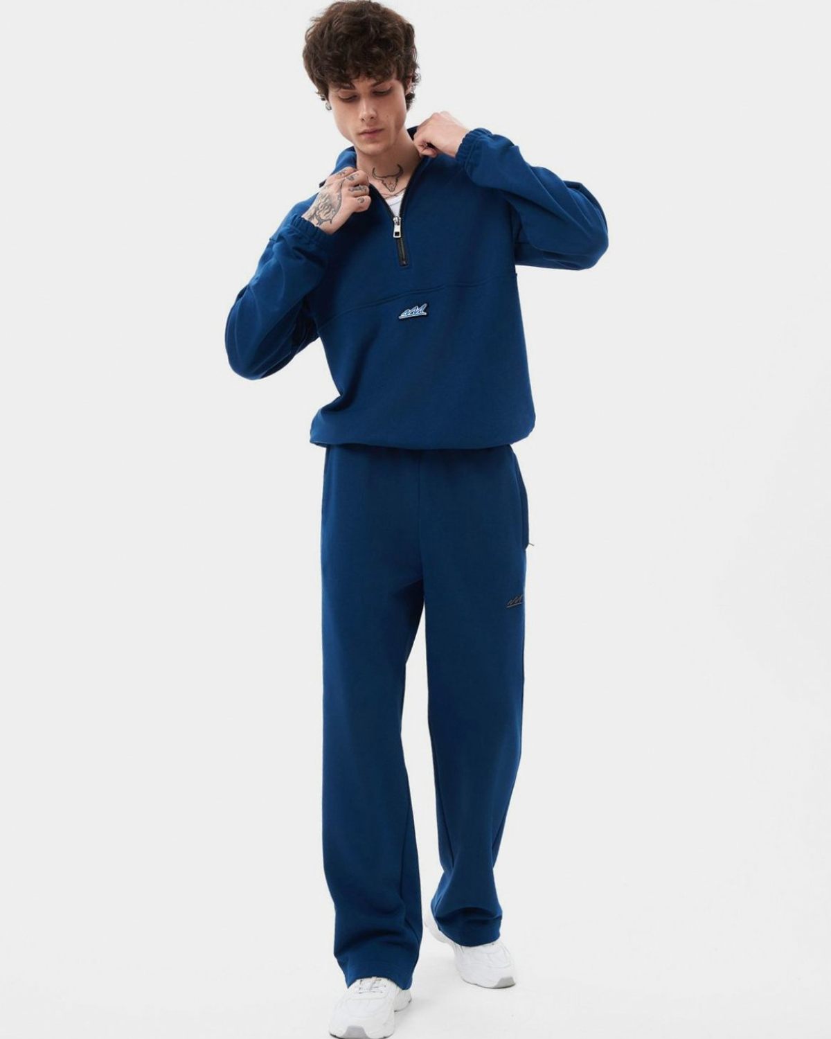 Джемпер с воротником стойкой на молнии Indigo Nikasport, M3IND32-DRK/BLU, цвет темно-синий